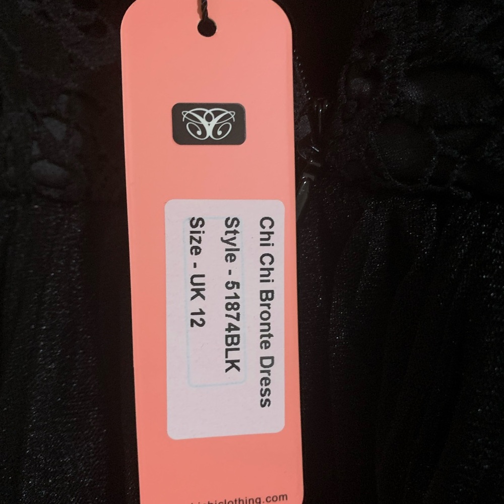 Chi Chi London Black Lace Tulle Tea-Length Dress - Picture 5 of 15